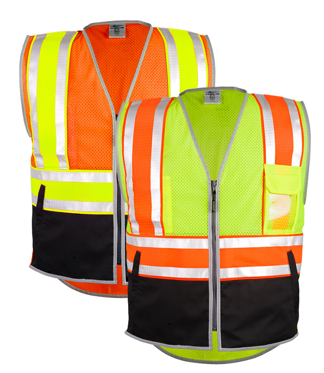 Kishigo Premium Brilliant Series� Heavy Duty Class 2 Safety Vest (Black Bottom)