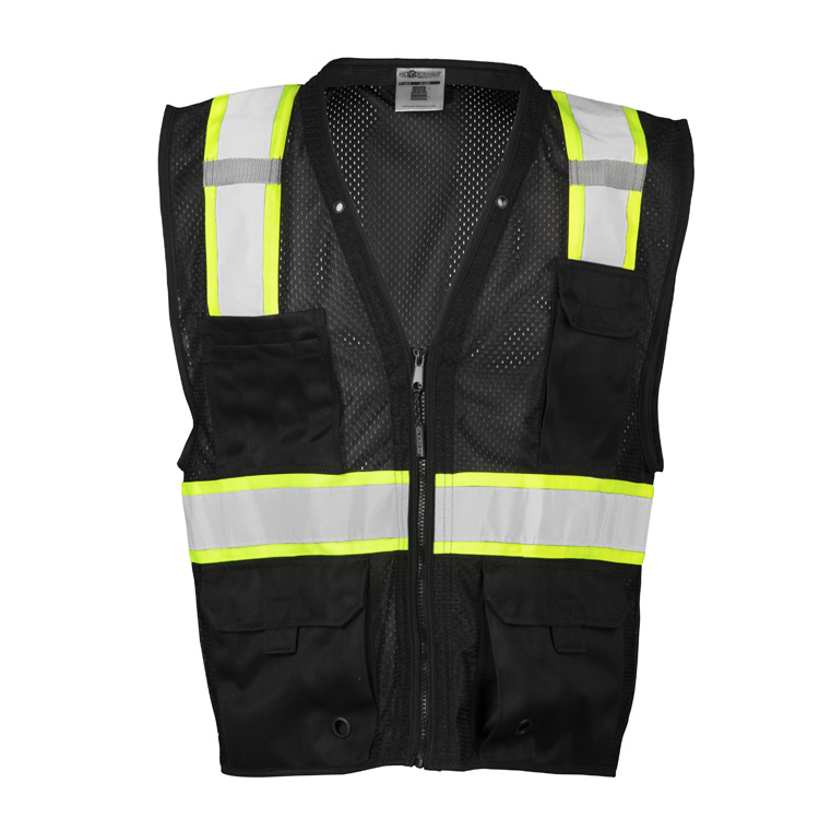 Kishigo Enhanced Visibility Heavy Duty Multi-Pocket Safety Vest (Black)