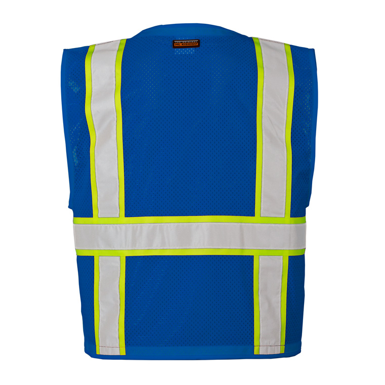 Kishigo Enhanced Visibility Heavy Duty Multi Pocket Safety Vest Blue Hi Viz Safety Wear High Visibility Apparel Store