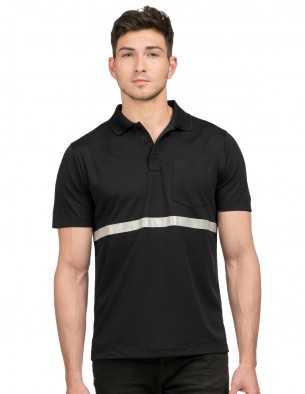 polo shirt with reflective stripes