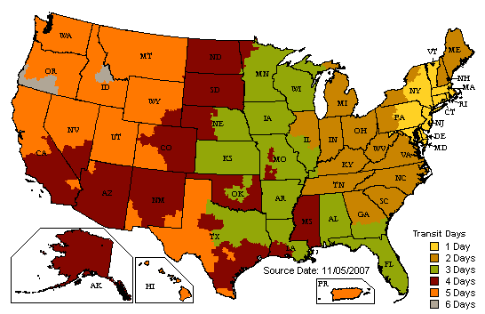 UPS Ground Map